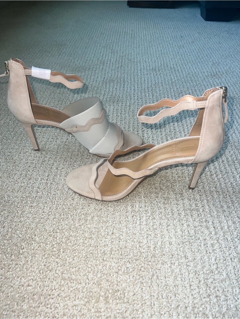 J. Crew Scalloped Two-Tone Ankle Strap Heels in Blush and Cream - Picture 4 of 6